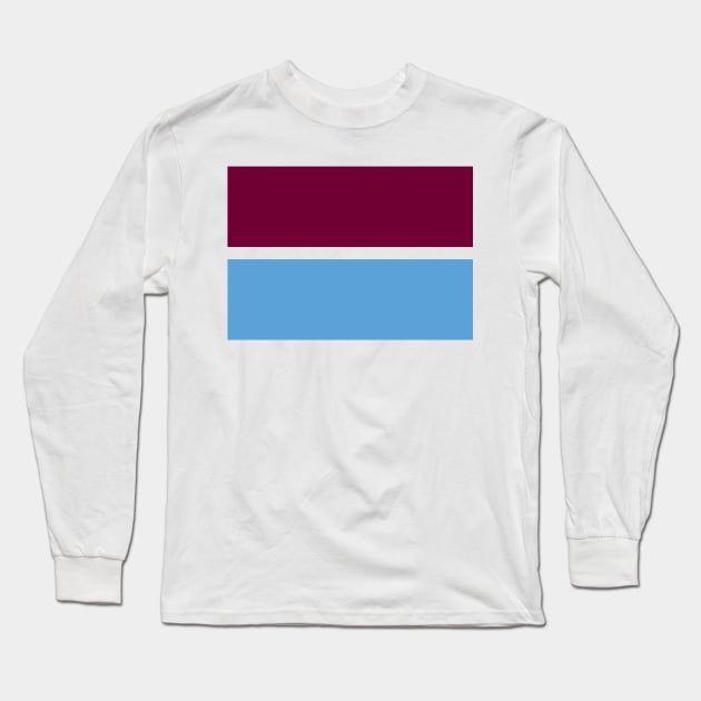 Aston Villa Claret and Blue Bands Long Sleeve T-Shirt by Culture-Factory